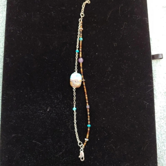 Bead and Stone Adjustable Bracelet - Picture 2 of 4